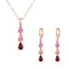 Kashi's new zircon two-piece set for export, European and American style, electroplated rose gold jewelry, bride necklace, earrings wholesale Item Picture